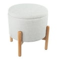 thumbnail image 3 of Lavish Home Round Ottoman with Removable Top for Storage (Light Gray), 3 of 11