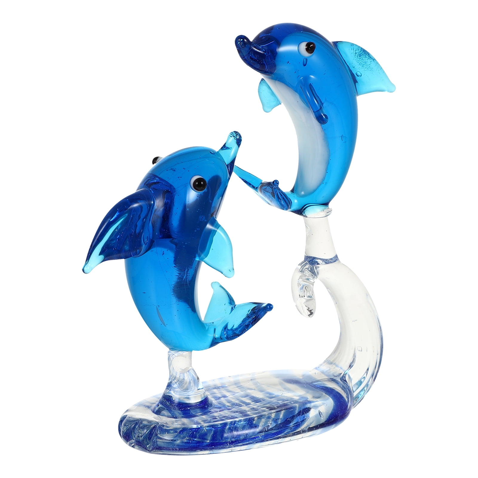Figurine De Dauphin En Verre Coloré à La Main - Décoration Lumineuse Pour Maison, Bureau Ou Vitrine - 4