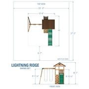 Backyard Discovery Lightning Ridge Cedar Wood Swing Set, Slide, Deck, Rock Wall, Sandbox