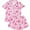 Pink Big Bowknot, variant on S-2XL Christmas Womens Pajamas Set Short Sleeve Button Down 2 Piece Loungewear Sets Santa Claus Sleepwear