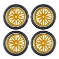 thumbnail image 3 of TISHITA 4 Pack RC Car Rims And Tires Tires 32mm Diameter Repalces for 1:18 Scale Yellow, 3 of 8