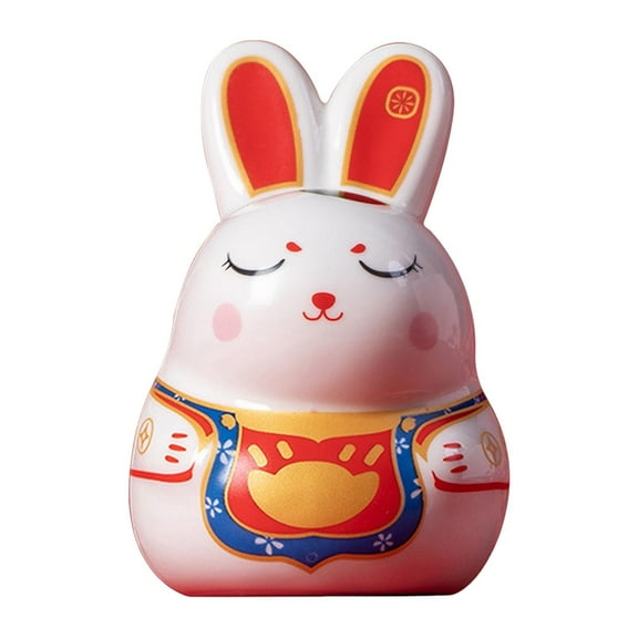 Lucky Rabbit Figurine Piggy Bank Decorative Money Saving Figurine Exquisite for Bedroom Easter Gifts Chinese New Year Festival