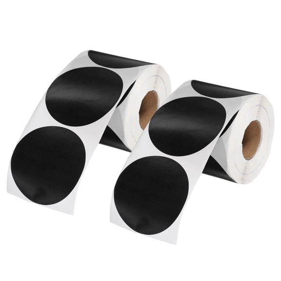 Uxcell 1000 Pcs Colored Dot Stickers, 3 Inch Circle Stickers Self Adhesive Large Circle Labels Tags Coding Labels Blank Round for Labeling Office Business Yard Sale Garage Sale Home, Black