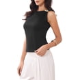 thumbnail image 4 of Sleeveless Tops for Women 2026 Summer Slim Fit Shirts Shoulder Embellishments Trendy Casual Tank Top XS Black, 4 of 6