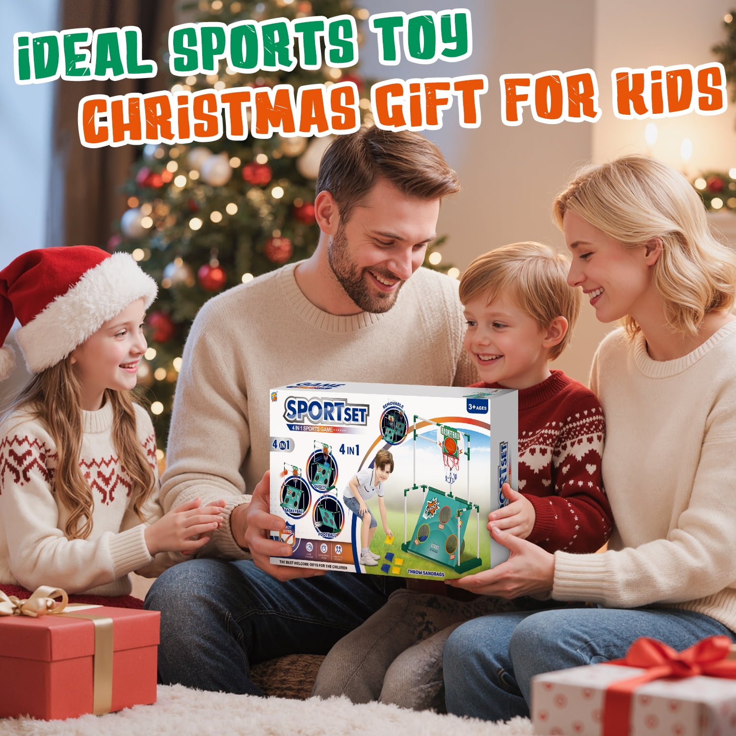 Huge Wave 5-in-1 Soccer Set for Boys Ages 3-8, Mobile Football Goal, Basketball, Indoor/Outdoor Games Toys for Kids Boys Girls, Christmas Birthday Gifts