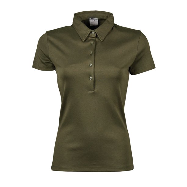 Tee Jays - Polo de manga corta modelo Pima para mujer (Verde oliva)
