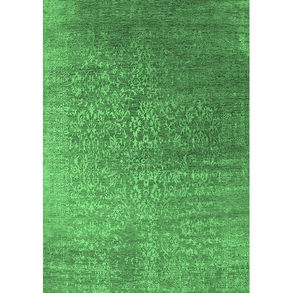 Ahgly Company Indoor Rectangle Oriental Emerald Green Industrial Area Rugs, 8' x 12'