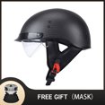 thumbnail image 3 of Casco de motocicleta ultraligero de fibra de carbono negro brillante 3K, casco retro de medio casco para hombres y mujeres, motocicleta eléctrica de crucero, 3 of 5