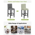 thumbnail image 3 of Sage Green Spring Leaves Bar Stool Covers Set of 6, Pastoral Botanical Striped Flowers Stretch Bar Chair Covers with Backs, Removable Pub Counter Height Chair Cover for Kitchen Dining Room Cafe, 3 of 7