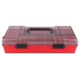 thumbnail image 2 of Señuelos de pesca plegables portátiles de plástico, caja de almacenamiento de aparejos de gancho, accesorio para peces (negro y rojo), 2 of 8