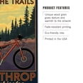 thumbnail image 3 of Winthrop, Washington, Ride the Trails, Mountain Bike Scene Birch Wood Wall Sign (6x9 Rustic Home Decor, Ready to Hang Art), 3 of 5
