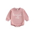 thumbnail image 1 of Argulvti Barboteuse de l\'Action de Grâce pour Bébé, Broderie de Lettres, Manches Longues, Col Rond, Combinaison Chandail, 1 of 7