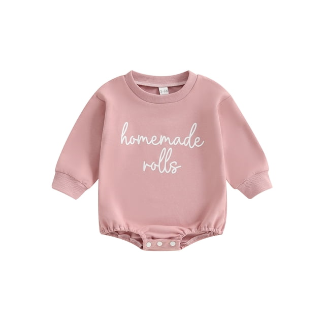 Argulvti Barboteuse de l\'Action de Grâce pour Bébé, Broderie de Lettres, Manches Longues, Col Rond, Combinaison Chandail