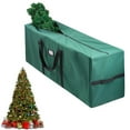 thumbnail image 2 of Christmas Tree Storage Bag - 600D Oxford - Reinforced Handles, Dual Zipper, Label & Side Pocket - Protection From Dust, Water - Green, 50"x15"x20", 2 of 7