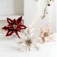 thumbnail image 4 of Flores de Navidad de franela Flores de Navidad artificiales Árbol de Navidad Elegante y colorido Brillantina Anteras redondas, 4 of 5