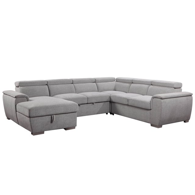 Urban Cali Bel Air Grand Canapé-Lit Modulaire avec Méridienne de Rangement, Thora Stone
