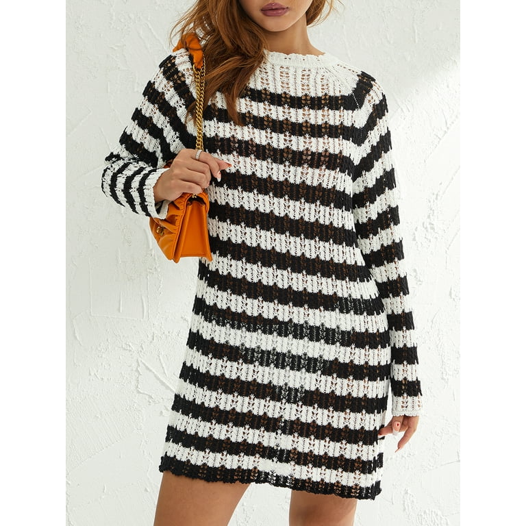 Striped knitted clearance dress