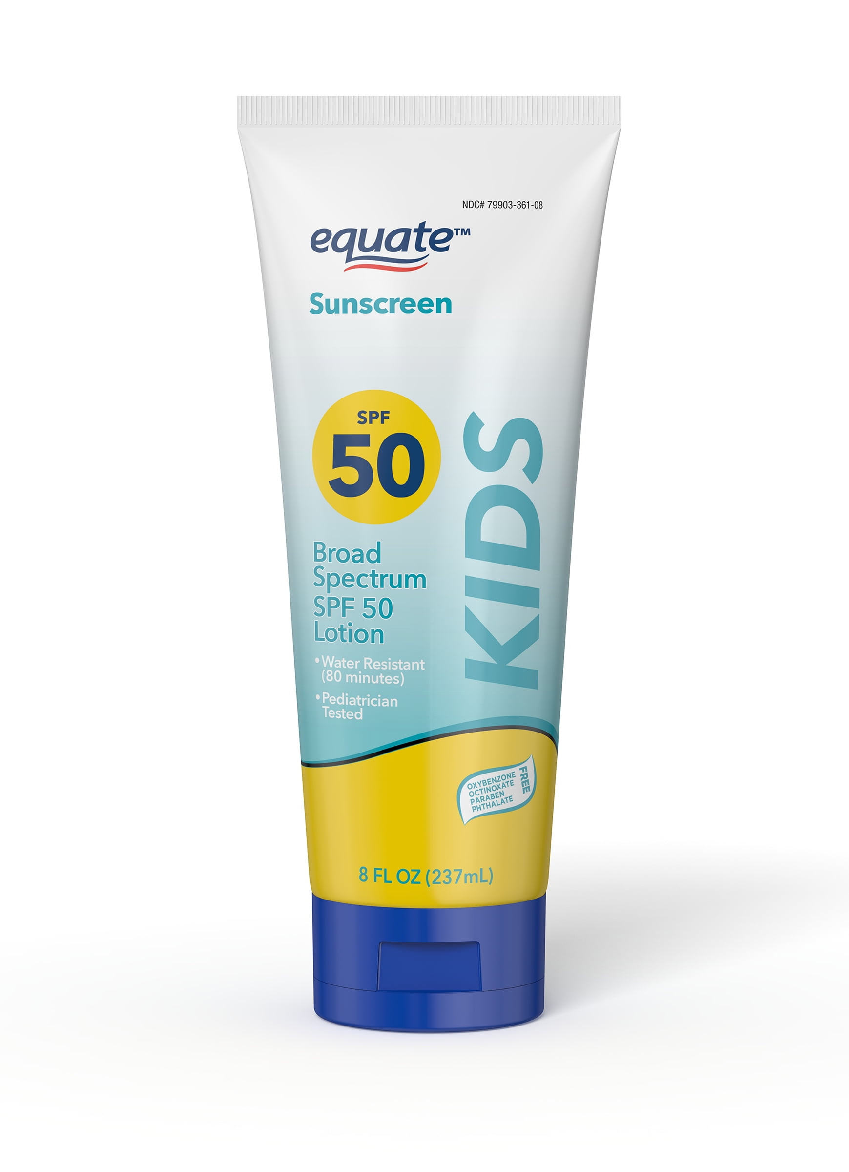 (4 pack) Equate Kids SPF 50 Broad Spectrum Sunscreen Lotion, 8 fl oz