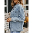 thumbnail image 3 of HOTAPEI Jean Jacket for Women Casual Metal Button Boyfriend Denim Jackets With Pockets, 3 of 7