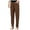 Brown, variant on OSOLU Solid Color Women Elastic Waist Trousers Relaxed Fit Straight Leg Trousers Casual Loose FIitting Trousers Daily Relaxed Fit Breathable Bottoms