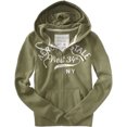 thumbnail image 1 of Aeropostale Sudadera con capucha y cremallera frontal para mujer, verde, pequeña, 1 of 1