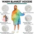 thumbnail image 5 of Rainbow Tie Dye Ink Pattern Wearable Oversized Blanket,Wearable Blanket Hoodie for Adults,Cozy Hooded Blankets with Super Pockets,Super Warm Fuzzy Pullover for Women & Men, 5 of 6