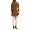 thumbnail image 3 of INSPIRE CHIC Women's Denim Dress 3/4 Sleeve Button Down Mini Jean Shirt Dress M Brown, 3 of 8