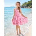 thumbnail image 5 of IBTOM CASTLE Girl Summer Smocked Dress Teen Graduation School Prom Frock Tween Wedding First Communion Junior Homecoming Dress Pink, 5 of 7