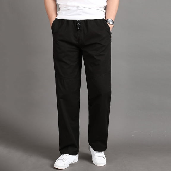 Aayomet Cargo Pants For Men Men's Joggers with Zipper Pockets Running Track Sweatpants for Men Workout Traning Gym Pants,Black L