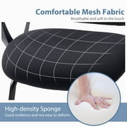 MCQ 2Pcs Desk Chair, No Wheels Home Office Chair, Mesh Mid Back Computer Guest Side Chair with Lumbar Support, Black