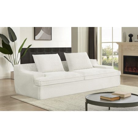 Nimbus Living Room Couch - Full Foam 4-Seater with Soft Corduroy and 90-Inch Width, No Assembly, Wide Armrests for Ergonomic Support