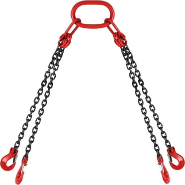 VEVOR Chain Sling 5/16 Inch X 5 Ft Engine Lift Chain G80 Alloy Steel Engine Chain Hoist Lifts 3 Ton with 4 Leg Grab Hooks and Adjuster