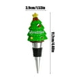thumbnail image 2 of Christmas Wine Stopper, Wine Bottle Stopper, Christmas Tree Resin Wine Bottle Stopper for Holiday Party Dinner Decoration, Reusable PVC Material, 11cm Size, Vacuum Seal Wine Preserver, 2 of 7