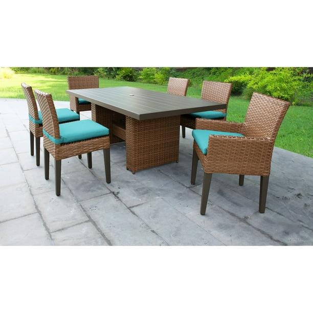 Tk Classics Laa Wicker 7 Piece Patio Dining Set Com Laa Wicker 7 Piece Patio Dining Set, Casual Classics Outdoor Furniture