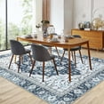 thumbnail image 6 of Lumiparty Washable Vintage Floral Area Rug 5x7- Non-Slip Print, Non-Shedding, Soft Foldable Carpets for Dining Room, Bedroom, Living Room, Kitchen Entryway, Blue, 6 of 7