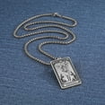 thumbnail image 4 of TEAMER Skeleton Tarot Card Necklace Stainless Steel Amulet Marigold Tarot Card Major Arcana Necklaces for Women Men, 4 of 4