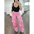 thumbnail image 2 of Women’s Multi‑Color Loose Wide‑Leg Work Jeans – Multi‑Pocket Sporty Streetwear, Plus Sizes, 2 of 5