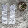 thumbnail image 4 of D-GROEE 1 Pair Gloves Princess Dress Up Long Gloves Shiny Silky Satin Gloves for Kids Party, Wedding, Formal Pageant, Ages 3 to 8 Years Old, 4 of 8
