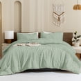 thumbnail image 2 of ANGENIA California King Comforter Sets Sage Green, 3 Pieces Cozy Fluffy Boho Tufted Oversized Cal King Bedding Comforter Set, Farmhouse Lightweight Down Alternative Bed Set, 2 of 7