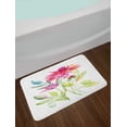 thumbnail image 2 of Dahlia Bath Mat, Paintbrush Flower Blooming Summer Flourishing Nature Growth Theme, Plush Bathroom Decor Mat with Non Slip Backing, 29.5" X 17.5", Fuchsia Red, by Ambesonne, 2 of 2