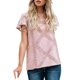 thumbnail image 1 of Gibobby Camisa&nbsp;Moda Mujer Blusa de algodón de manga corta con volantes y retazos de encaje para mujer Top Plus（Rosa， XXXL), 1 of 5
