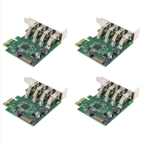 4X Hub Pci-e de 4 Puertos de Perfil Bajo A Usb 3.0 Adaptador de Tarjeta de Expansión Pci Express Sistemas Operativos Usb1.1 / 2.0 / 3.0 de 5 Gbps