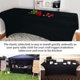 thumbnail image 3 of 5 Pack Stretchable Tablecloth for 6 ft, Stretch Spandex Table Covers for 6 ft Rectangular Table, Washable and Wrinkle Resistant Stretch Patio Table Cloth for Wedding Banquet Event Parties-Black, 3 of 6