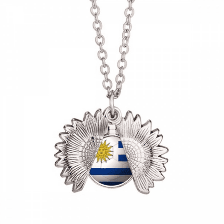 uruguay national flag soccer football sunflower necklace pendant locket jewelry