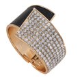 thumbnail image 3 of Pulsera abierta de moda con de diamantes de imitación asimétricos anchos para cumpleaños negro Sunnimix brazalete abierto, 3 of 7