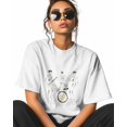 thumbnail image 2 of Women's Graphic T-Shirt White 2XL Women's Tops Funny Skeleton Band Crew Neck Short Sleeve Shirts for Women, 2 of 3