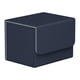 thumbnail image 2 of Caja de almacenamiento de tarjetas con ranuras de cuero sintético, estuche para tarjetas coleccionables, organizador de juegos de fiesta Horizontal azul marino, 2 of 9