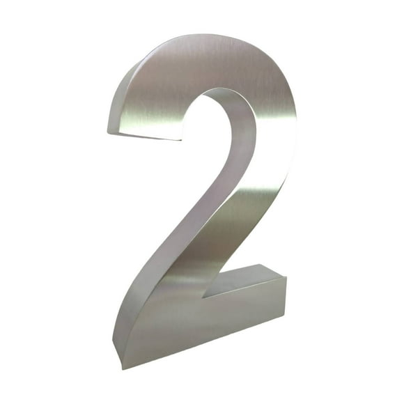 Número para casa (digito 2) Acero inoxidable 20cm