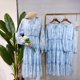 thumbnail image 2 of 2022 Primavera Otoño Nuevo Diseño Casual Estampado Azul Vestidos Medios Elegante Manga Larga Vestido De Gasa De Línea A, 2 of 4