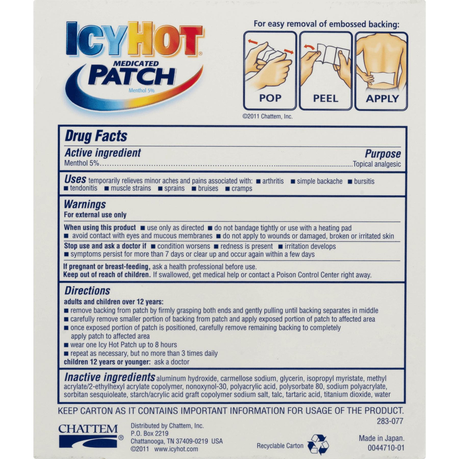 Icy Hot Medicated Patch - 6 CT6.0 CT